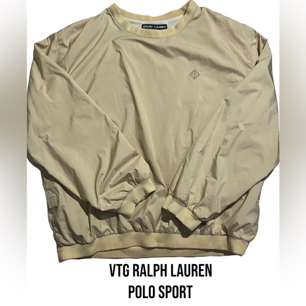 Ralph Lauren Polo Sport Windbreaker Beige Pullover Logo Golf
